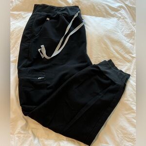 FIGS Women’s High Waisted Zamora Jogger Scrub Pants Size XL/P Black